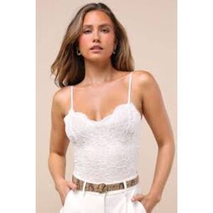 Lulu's White Lace Cami with Spaghetti Straps